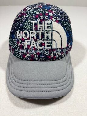 The North Face Youth Trucker Snapback Hat Floral Size Small EUC.